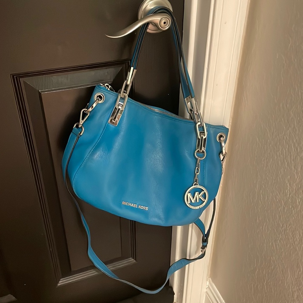 Michael Kors Cobalt Leather Blue Crossbody Bag